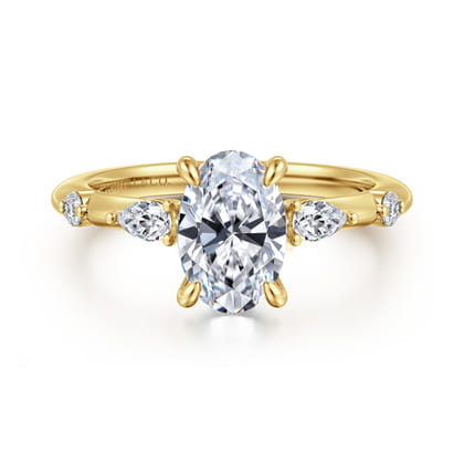 Carinna - 14K Yellow Gold Oval Diamond Engagement Ring