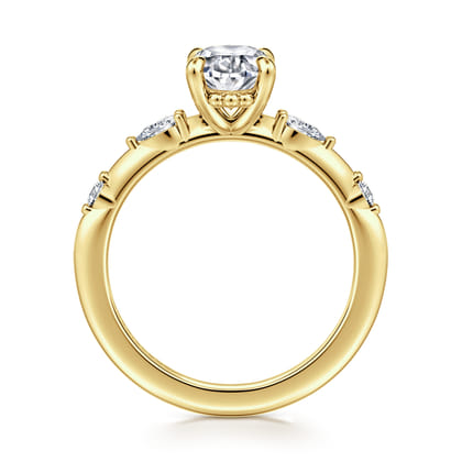 Carinna - 14K Yellow Gold Oval Diamond Engagement Ring