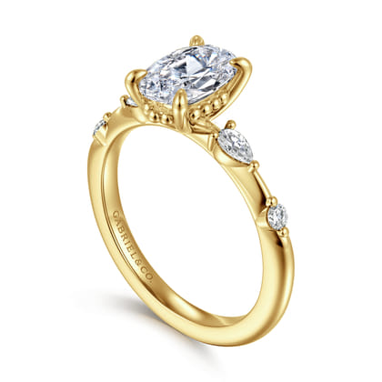 Carinna - 14K Yellow Gold Oval Diamond Engagement Ring