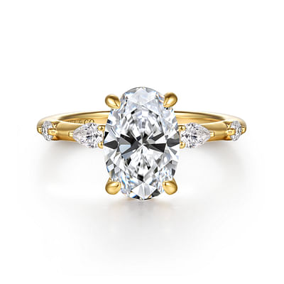 Carinna - 14K Yellow Gold Oval Diamond Engagement Ring