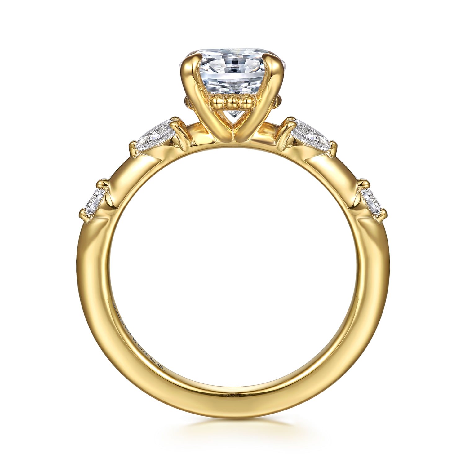 Carinna - 14K Yellow Gold Oval Diamond Engagement Ring
