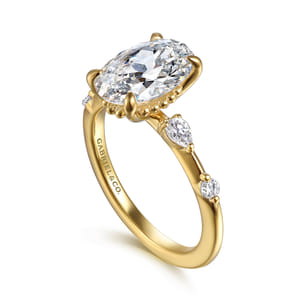 Carinna - 14K Yellow Gold Oval Diamond Engagement Ring