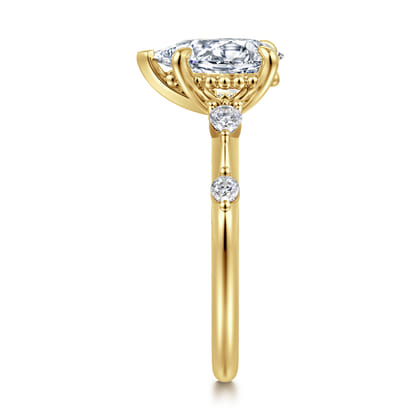 Carinna - 14K Yellow Gold Pear Shape Diamond Engagement Ring