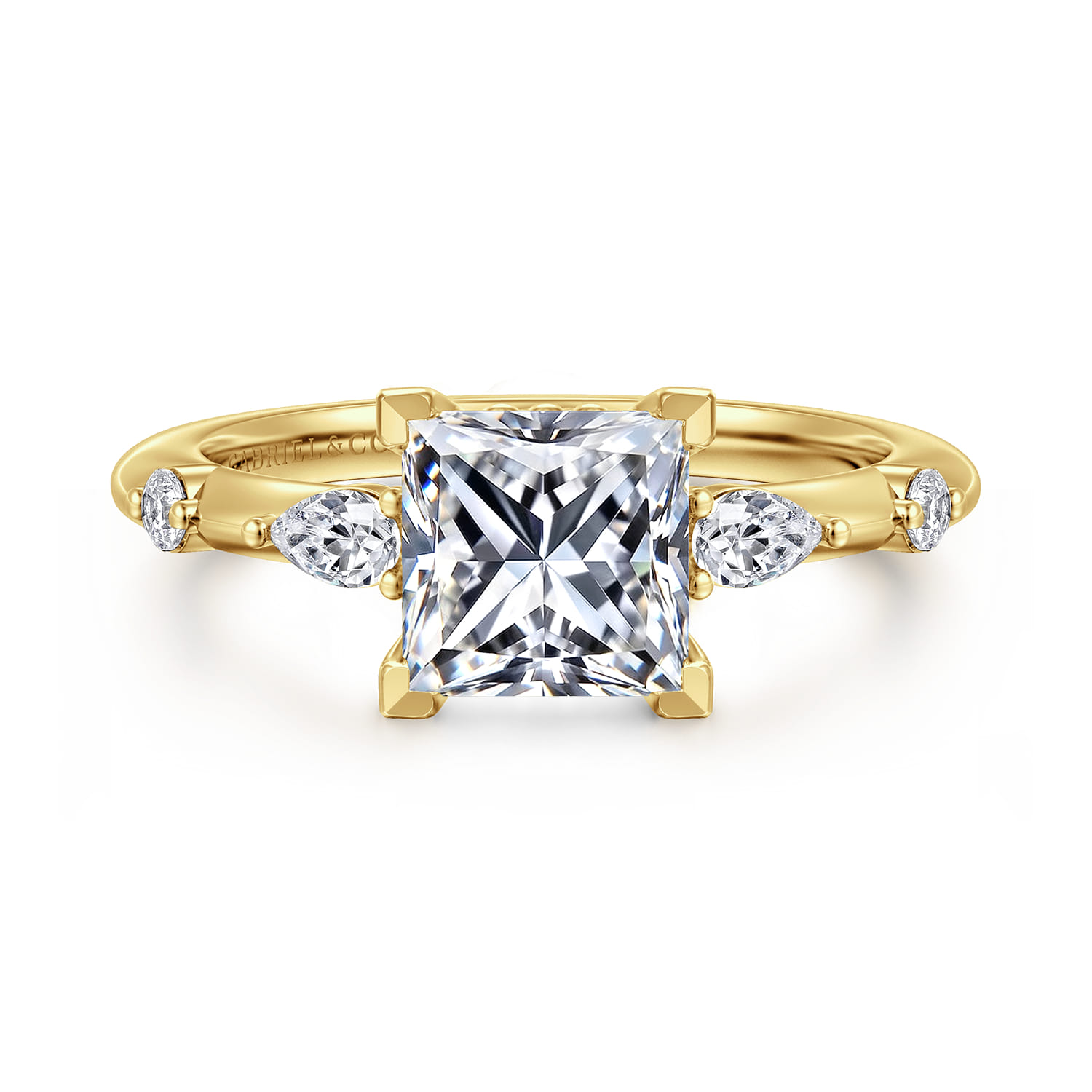 Carinna - 14K Yellow Gold Princess Cut Diamond Engagement Ring