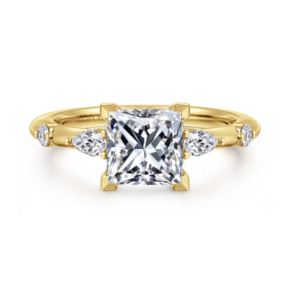Carinna - 14K Yellow Gold Princess Cut Diamond Engagement Ring