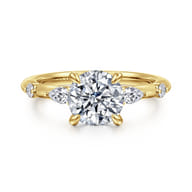 Carinna - 14K Yellow Gold Round Diamond Engagement Ring