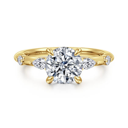 Carinna - 14K Yellow Gold Round Diamond Engagement Ring
