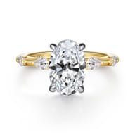 Carinna - 14K Yellow-White Gold Oval Diamond Engagement Ring