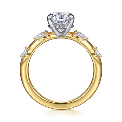 Carinna - 14K Yellow-White Gold Oval Diamond Engagement Ring