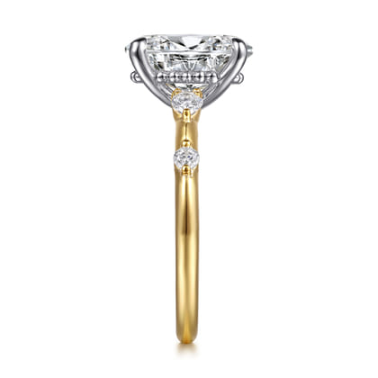 Carinna - 14K Yellow-White Gold Oval Diamond Engagement Ring