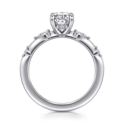 Carinna - 18K White Gold Oval Diamond Engagement Ring