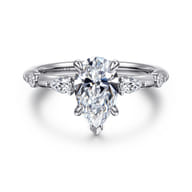 Carinna - 18K White Gold Pear Shape Diamond Engagement Ring