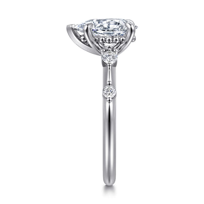 Carinna - 18K White Gold Pear Shape Diamond Engagement Ring