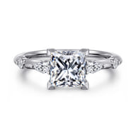 Carinna - 18K White Gold Princess Cut Diamond Engagement Ring