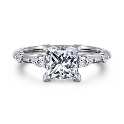 Carinna - 18K White Gold Princess Cut Diamond Engagement Ring