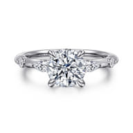 Carinna - 18K White Gold Round Diamond Engagement Ring