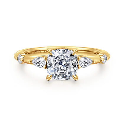 Carinna - 18K Yellow Gold Cushion Cut Diamond Engagement Ring