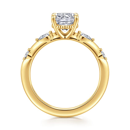 Carinna - 18K Yellow Gold Cushion Cut Diamond Engagement Ring