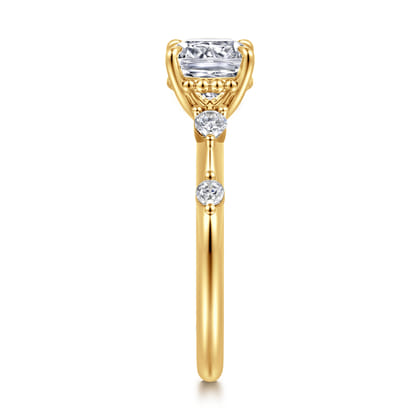 Carinna - 18K Yellow Gold Cushion Cut Diamond Engagement Ring