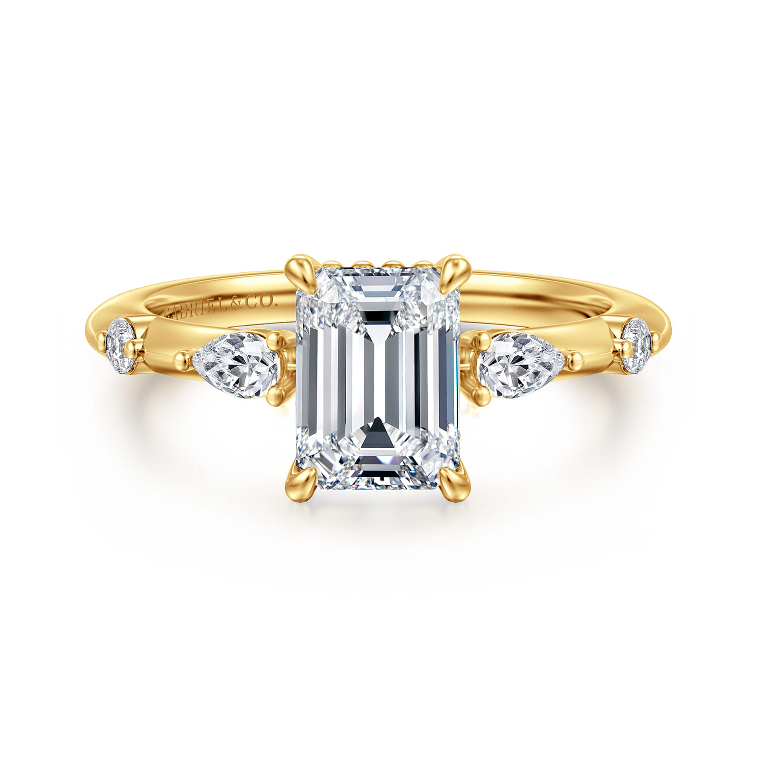 Carinna - 18K Yellow Gold Emerald Cut Diamond Engagement Ring