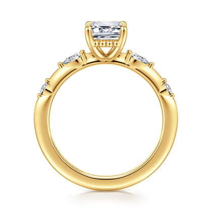 Carinna - 18K Yellow Gold Emerald Cut Diamond Engagement Ring