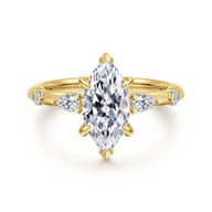 Carinna - 18K Yellow Gold Marquise Shape Diamond Engagement Ring
