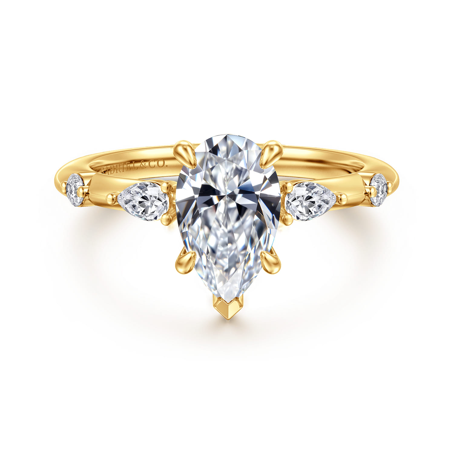 Carinna - 18K Yellow Gold Pear Shape Diamond Engagement Ring