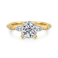 Carinna - 18K Yellow Gold Round Diamond Engagement Ring