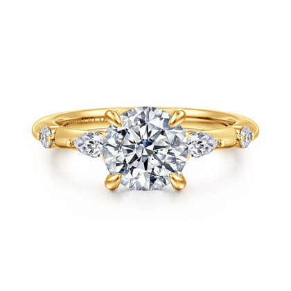 Carinna - 18K Yellow Gold Round Diamond Engagement Ring