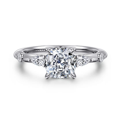 Carinna - Platinum Cushion Cut Diamond Engagement Ring
