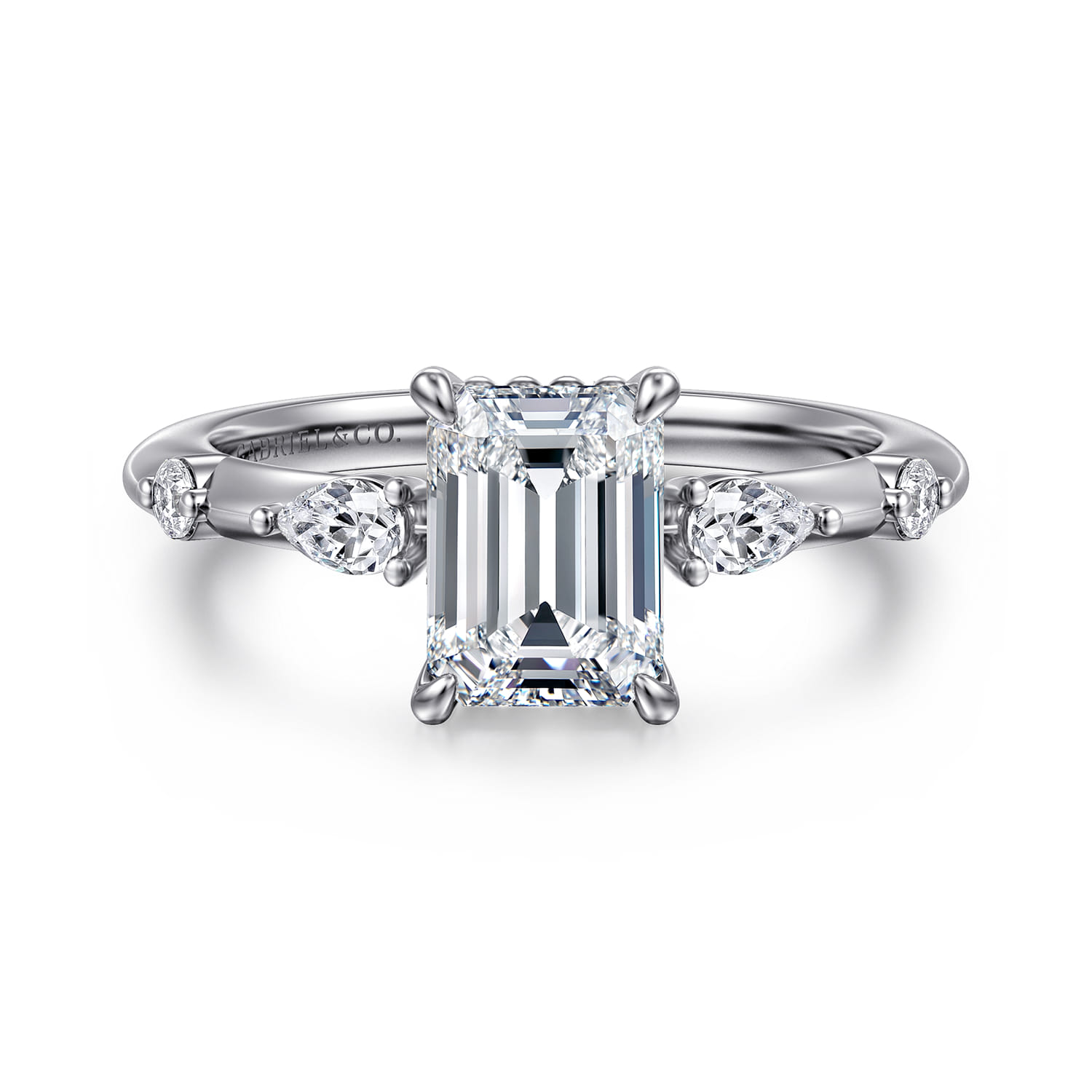 Carinna - Platinum Emerald Cut Diamond Engagement Ring