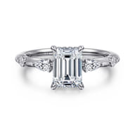 Carinna - Platinum Emerald Cut Diamond Engagement Ring