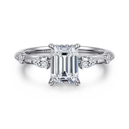 Carinna - Platinum Emerald Cut Diamond Engagement Ring
