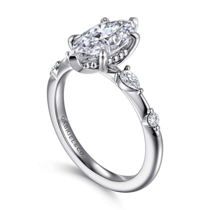 Carinna - Platinum Marquise Shape Diamond Engagement Ring