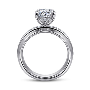 Caris - 14K White Gold Round Channel Set Diamond Engagement Ring