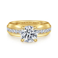 Caris - 14K Yellow Gold Round Channel Set Diamond Engagement Ring