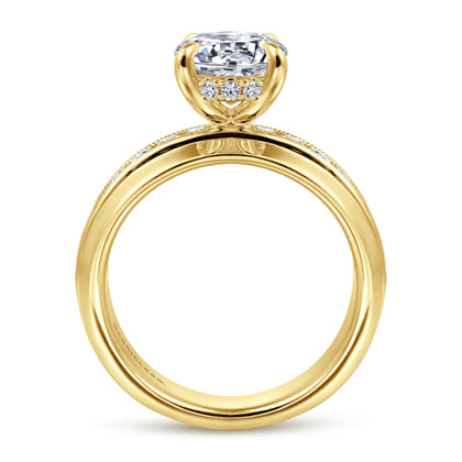 Caris - 14K Yellow Gold Round Channel Set Diamond Engagement Ring