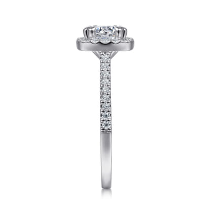 Carly - 14K White Gold Cushion Halo Diamond Engagement Ring