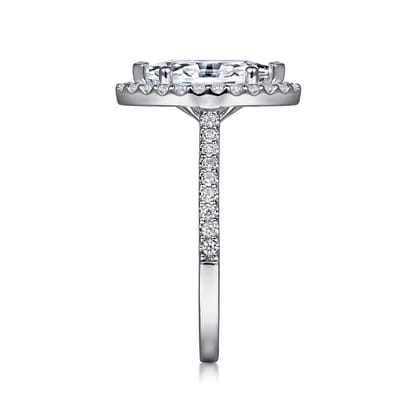 Carly - 14K White Gold Marquise Shape Halo Diamond Engagement Ring