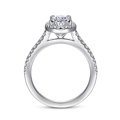 Carly - 14K White Gold Oval Halo Diamond Engagement Ring
