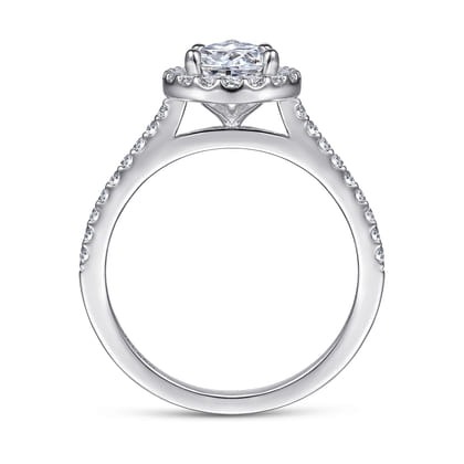 Carly - 14K White Gold Pear Shape Halo Diamond Engagement Ring