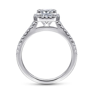Carly - 14K White Gold Princess Halo Diamond Engagement Ring
