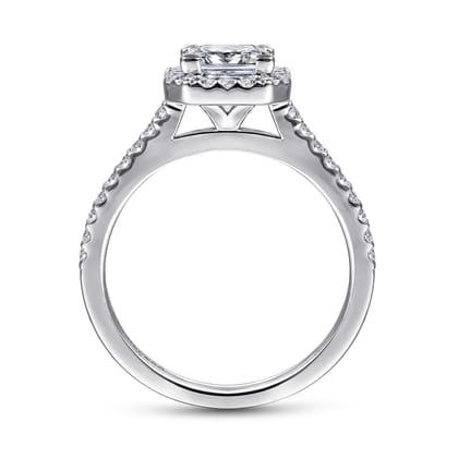 Carly - 14K White Gold Princess Halo Diamond Engagement Ring