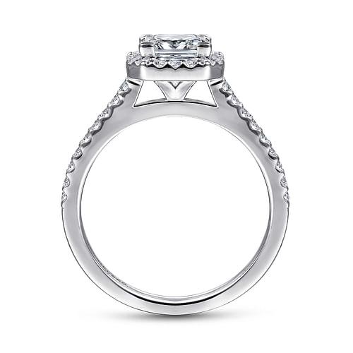 Carly - 14K White Gold Princess Halo Diamond Engagement Ring - 0.28 ct - Shot 2