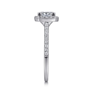 Carly - 14K White Gold Princess Halo Diamond Engagement Ring