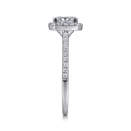 Carly - 14K White Gold Princess Halo Diamond Engagement Ring