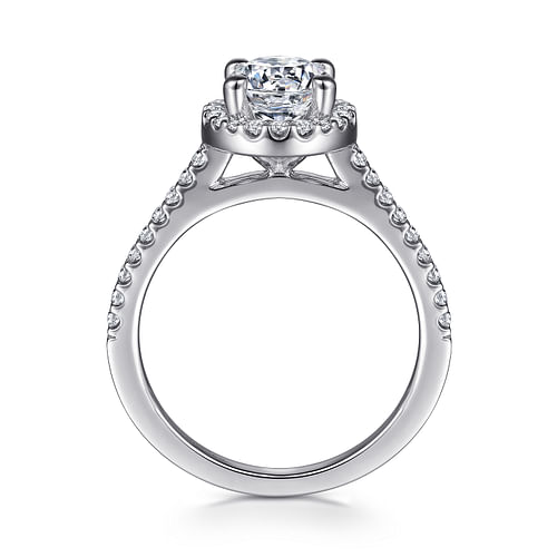 Carly - 14K White Gold Round Halo Diamond Engagement Ring - 0.27 ct - Shot 2