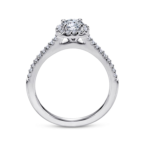 Carly - 14K White Gold Round Halo Diamond Engagement Ring - 0.19 ct - Shot 2