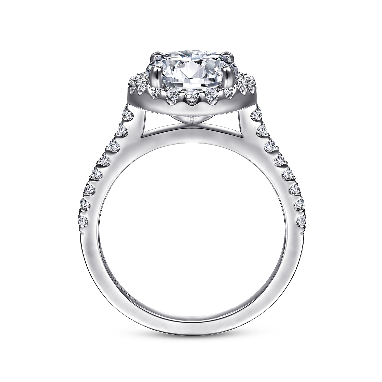 Carly - 14K White Gold Round Halo Diamond Engagement Ring - 0.41 ct - Shot 2