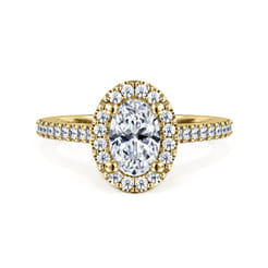 Carly - 14K Yellow Gold Oval Halo Diamond Engagement Ring